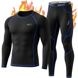 Black MOBIUSPHY men’s thermal top and long johns set