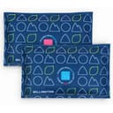 Two small blue Hillington 250g car dehumidifier bags with patterned covers