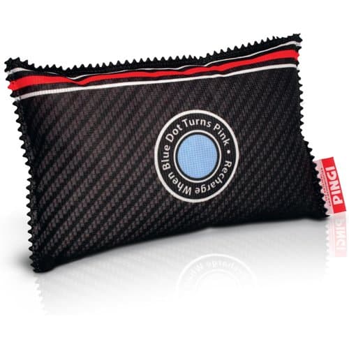 Black Pingi reusable car dehumidifier bag with a round humidity indicator