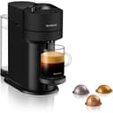 Nespresso Vertuo Next pod coffee machine in matt black with pods