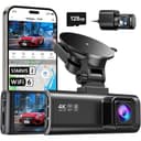 REDTIGER F7NP dash cam with front unit, rear camera and app on phone