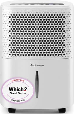 Pro Breeze 12L white compressor dehumidifier with Which Great Value badge