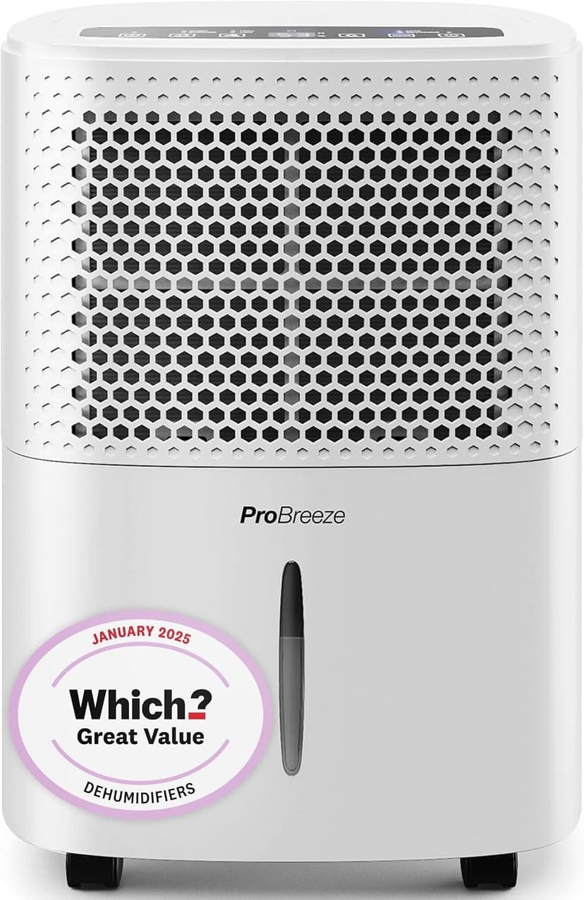 Pro Breeze 12L white compressor dehumidifier with Which Great Value badge