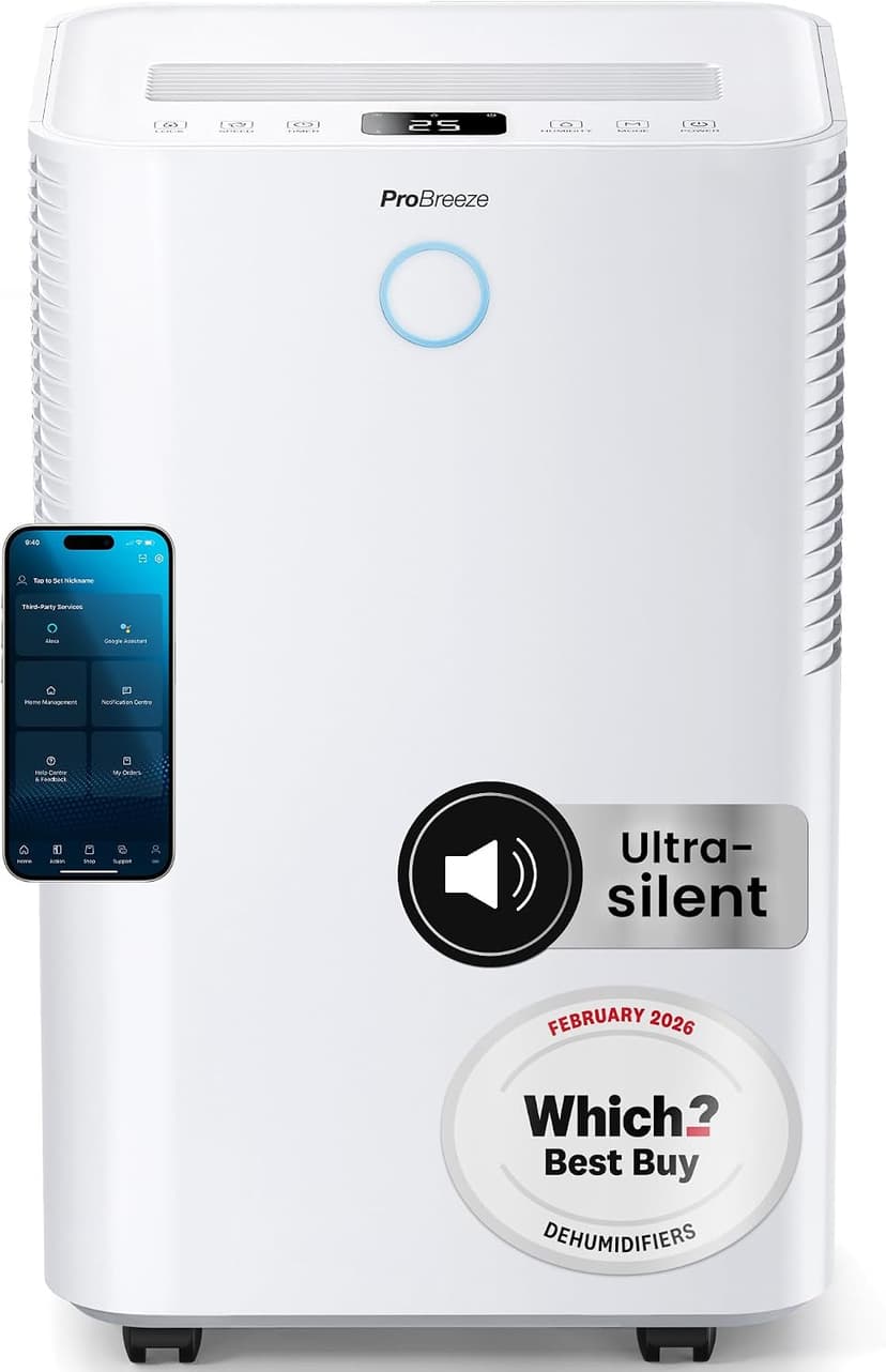 Pro Breeze OmniDry 20L WiFi dehumidifier for large damp bedrooms