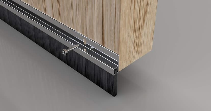 Stormguard aluminium brush strip door seal suitable for wooden exterior doors