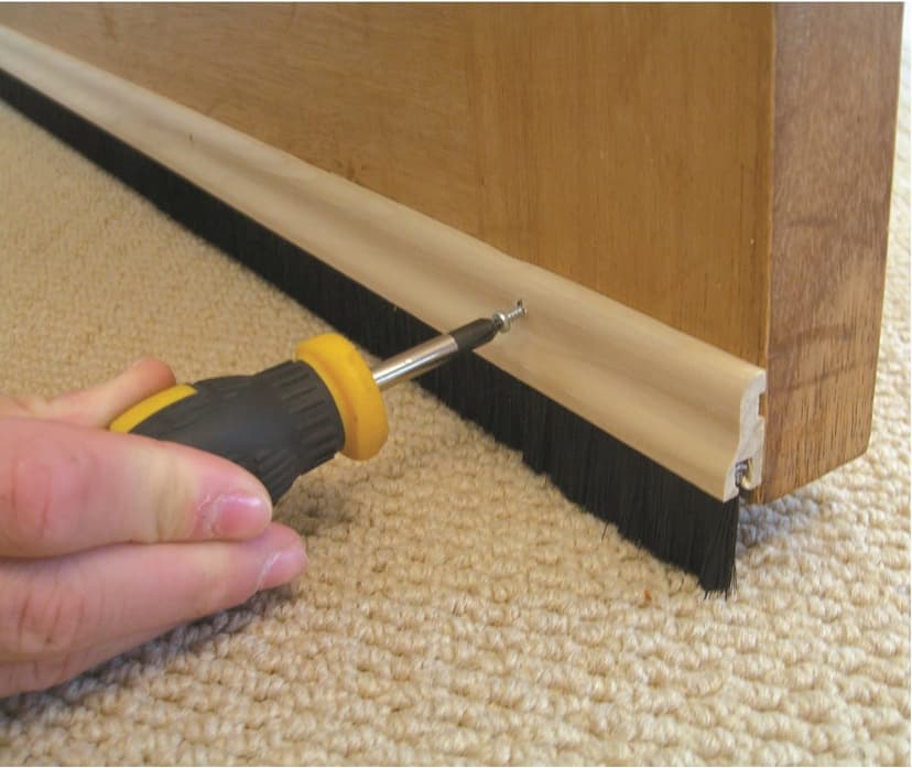 Stormguard natural wood brush bottom door seal for timber doors