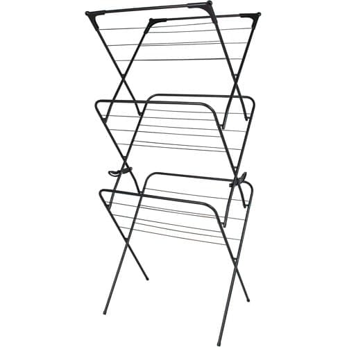 Black Straame slim 3-tier clothes airer