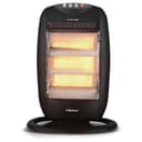 Belaco black three-bar halogen heater with bars glowing