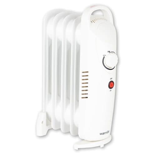 Warmlite small white five-fin oil-filled radiator
