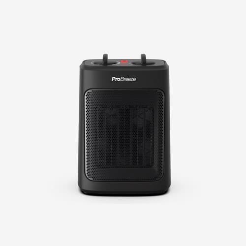 Pro Breeze 2000W mini ceramic fan heater in black