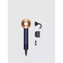 Dyson Supersonic hair dryer in Prussian blue and copper with magnetic attachments