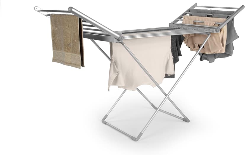 Beldray winged heated clothes airer with aluminium frame folded open