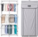 GlamHaus 3-tier heated clothes airer with aluminium frame and cover