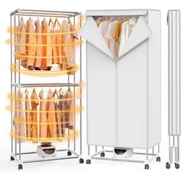 Innotic 1500W foldable heated clothes airer with cover and timer