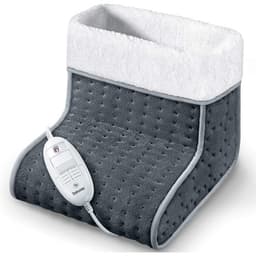Grey Beurer FW20 electric foot warmer with teddy fleece lining