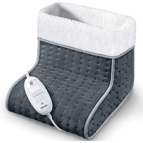 Grey Beurer FW20 electric foot warmer with teddy fleece lining