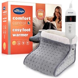 Grey Silentnight electric foot warmer with soft teddy fleece