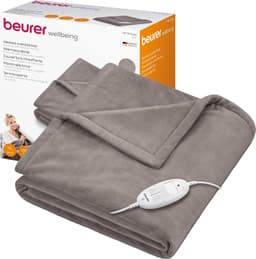 Beurer HD75 taupe cosy heated throw with controller and box