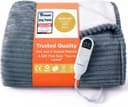 Bedsure ribbed grey heated throw with sherpa lining and controller