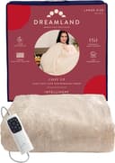 Dreamland Cosy Up silky soft cream faux fur heated throw with controller