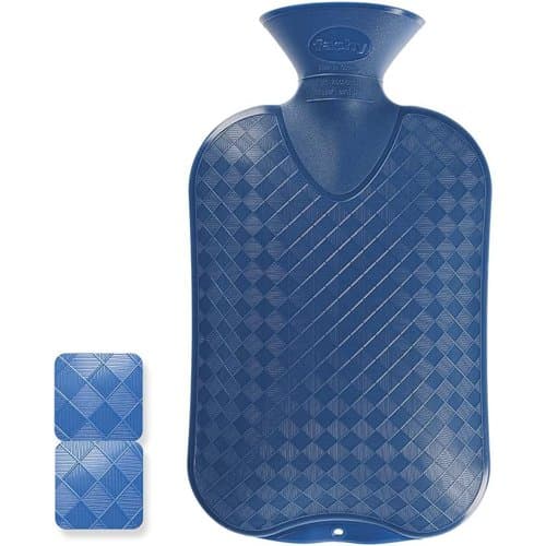 Fashy blue 2 litre thermoplastic hot water bottle