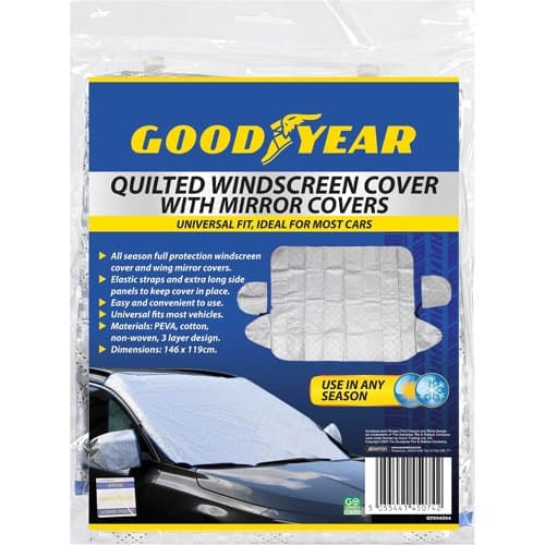 Goodyear quilted windscreen cover with wing mirror covers