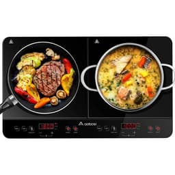 Aobosi black double induction hob with two cooking zones