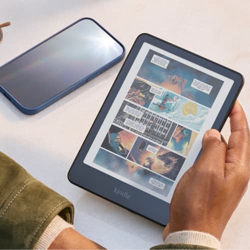 Amazon Kindle Colorsoft showing a comic in colour