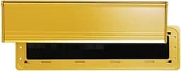 Exitex gold letterbox draught excluder with flap and bristle seal