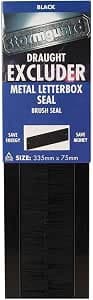 Stormguard black metal letterbox brush cover no flap