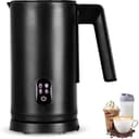 Matte black Straame electric milk frother with touch buttons