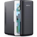 AstroAI 6 litre mini fridge in black with the door open