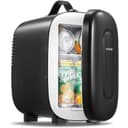 FOHERE 5 litre mini fridge in black with drinks inside