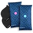 Two blue Hillington reusable dehumidifier bags with black anti-slip pads
