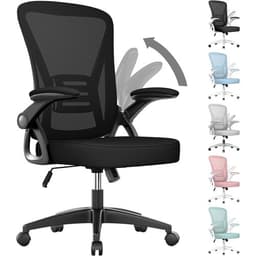 Black naspaluro ergonomic mesh desk chair with arms flipped down