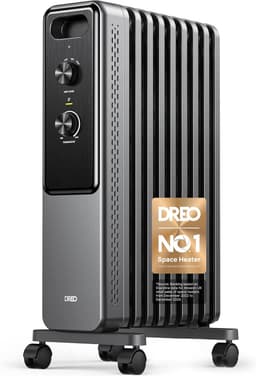 Dreo 9-fin 2000W oil filled radiator heater for bedroom
