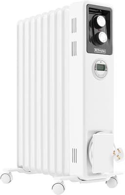 Dimplex ECR20Tie white oil-free column radiator with timer controls