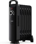 VonHaus black compact 6-fin 800W oil filled radiator with carry handle