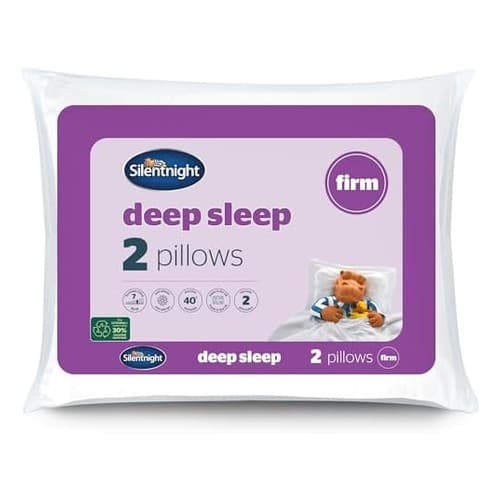 Silentnight Deep Sleep Firm pillow 2-pack in purple packaging