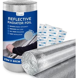 CUQOO 25m reflective radiator foil roll with sticky pads