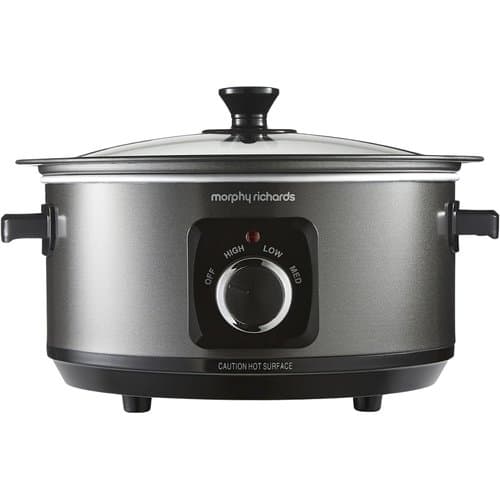 Morphy Richards Sear and Stew 6.5L slow cooker with hinged lid