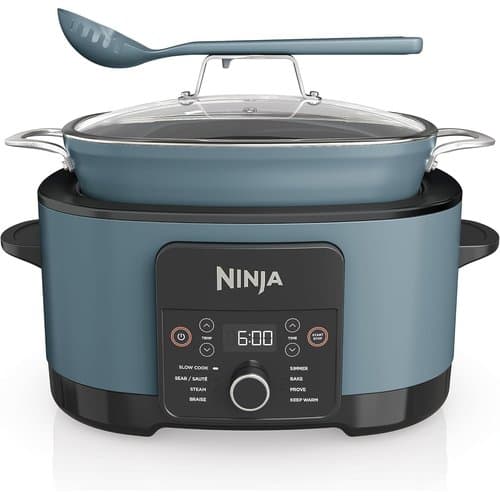 Ninja Foodi PossibleCooker 8L multi slow cooker in grey with glass lid and spoon