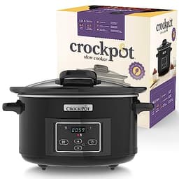 Crock-Pot CSC052 4.7L black digital slow cooker with hinged lid