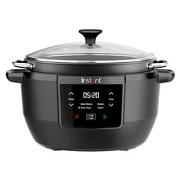 Instant Superior 7.1L black slow cooker with removable non-stick pot on a UK kitchen worktop