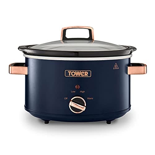 Tower Cavaletto 3.5L midnight blue and rose gold slow cooker