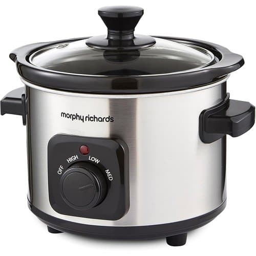 Morphy Richards 1.5L compact slow cooker in brushed steel