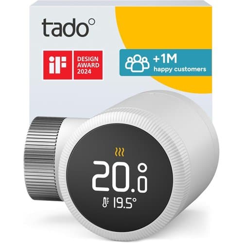 White tado Smart Radiator Thermostat X with display