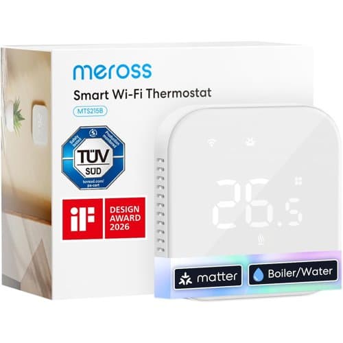 Meross white smart thermostat with digital display