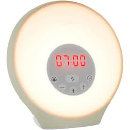 Lumie Sunrise Alarm white round wake-up light with clock display