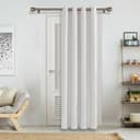 Deconovo white thermal door curtain hanging over a front door
